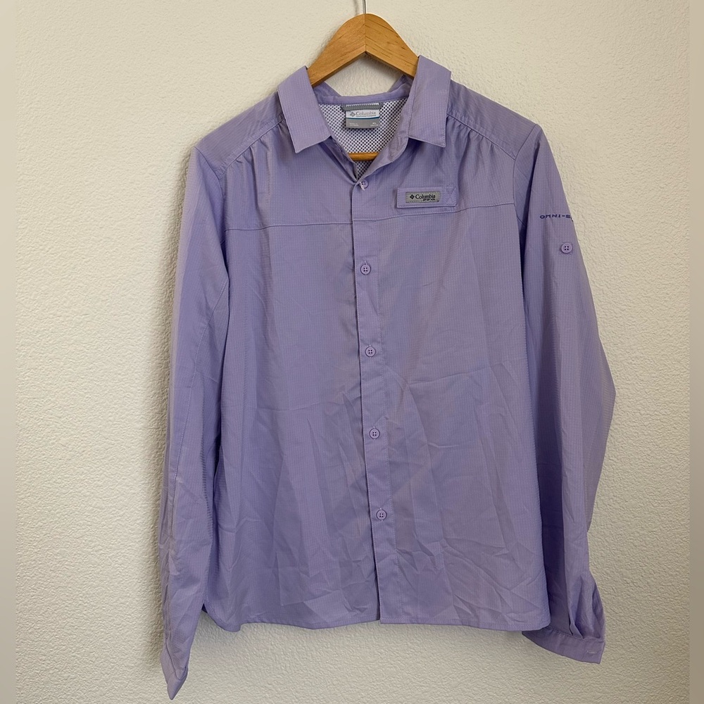 NWT Columbia Sportswear Girl's Tamiami Long Sleeve Shirt Purple Size XL